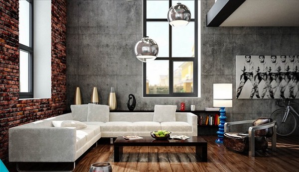 Interior moden dalam gaya loteng: gaya loteng di bahagian dalam apartmen, idea-idea foto