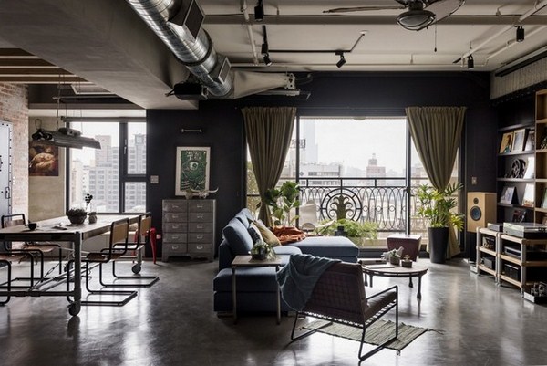 Interior moden dalam gaya loteng: gaya loteng di bahagian dalam apartmen, idea-idea foto
