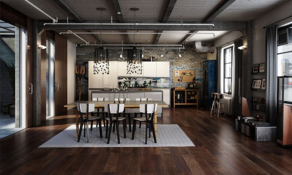 Interior moden dalam gaya loteng: gaya loteng di bahagian dalam apartmen, idea-idea foto