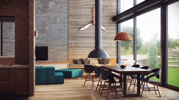 Interior moden dalam gaya loteng: gaya loteng di bahagian dalam apartmen, idea-idea foto