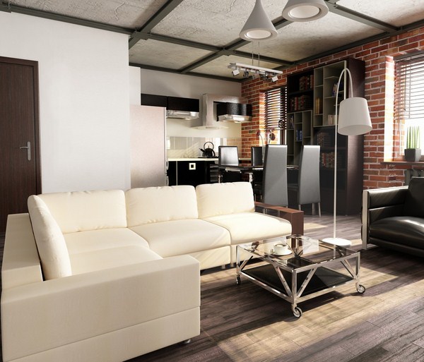 Interior moden dalam gaya loteng: gaya loteng di bahagian dalam apartmen, idea-idea foto