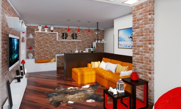 Interior moden dalam gaya loteng: gaya loteng di bahagian dalam apartmen, idea-idea foto