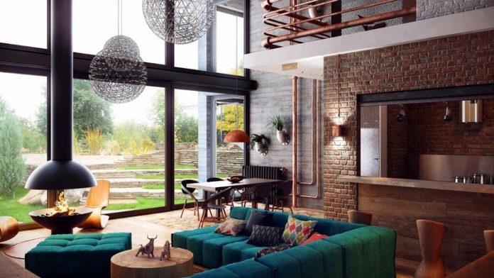 Interior moden dalam gaya loteng: gaya loteng di bahagian dalam apartmen, idea-idea foto