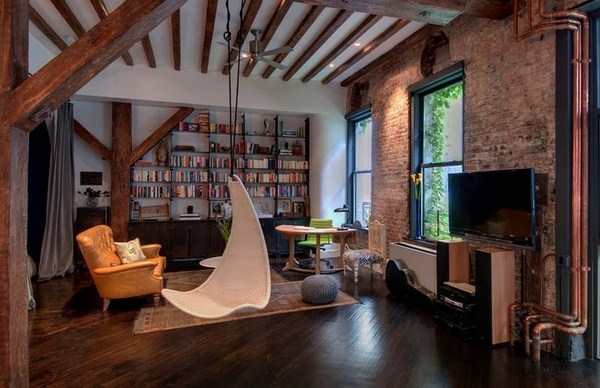 Interior moden dalam gaya loteng: gaya loteng di bahagian dalam apartmen, idea-idea foto