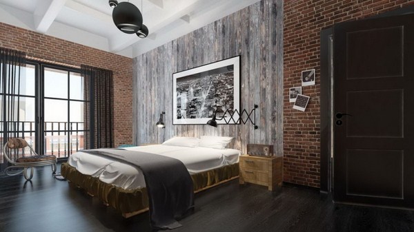 Interior moden dalam gaya loteng: gaya loteng di bahagian dalam apartmen, idea-idea foto