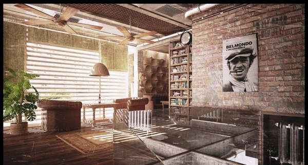 Interior moden dalam gaya loteng: gaya loteng di bahagian dalam apartmen, idea-idea foto