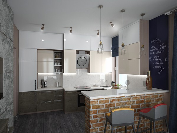 Interior moden dalam gaya loteng: gaya loteng di bahagian dalam apartmen, idea-idea foto