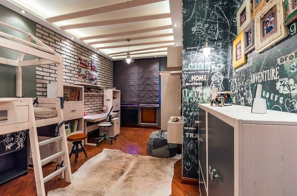 Interior moden dalam gaya loteng: gaya loteng di bahagian dalam apartmen, idea-idea foto