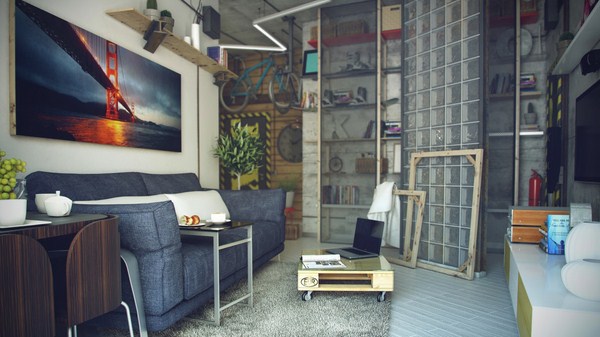 Interior moden dalam gaya loteng: gaya loteng di bahagian dalam apartmen, idea-idea foto