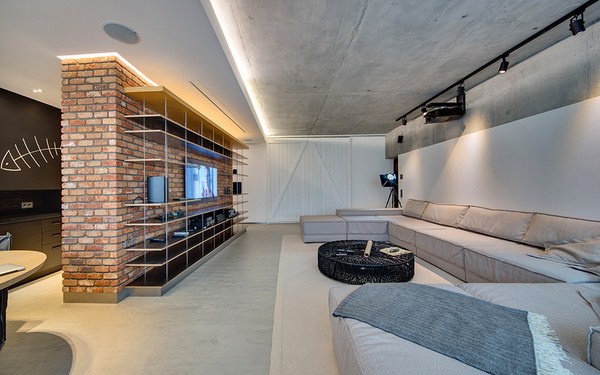 Interior moden dalam gaya loteng: gaya loteng di bahagian dalam apartmen, idea-idea foto