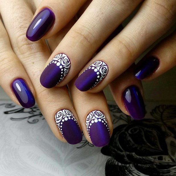 Manicure ungu yang lazat 2024-2025: idea, produk baru, trend - foto