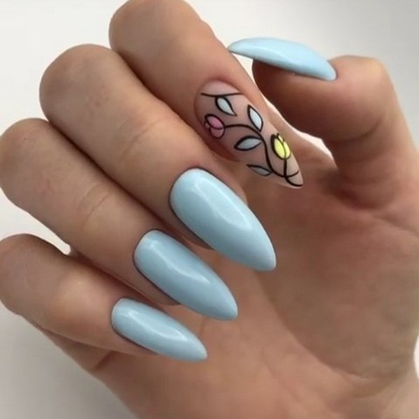 Manikur bunga yang menarik 2024-2025: gambar, idea-idea manicure dengan bunga