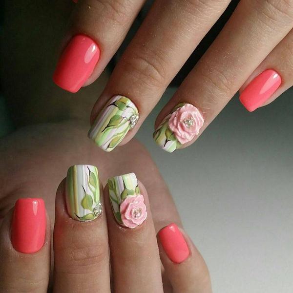 Manikur bunga yang menarik 2024-2025: gambar, idea-idea manicure dengan bunga