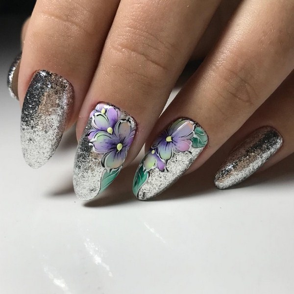 Manikur bunga yang menarik 2024-2025: gambar, idea-idea manicure dengan bunga