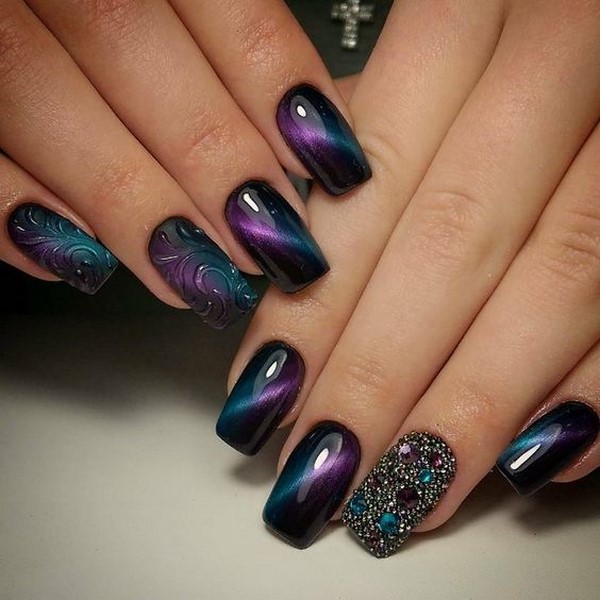 Manicure mata kucing misterius 2024-2025: idea reka bentuk kuku