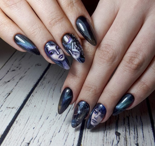 Manicure mata kucing misterius 2024-2025: idea reka bentuk kuku