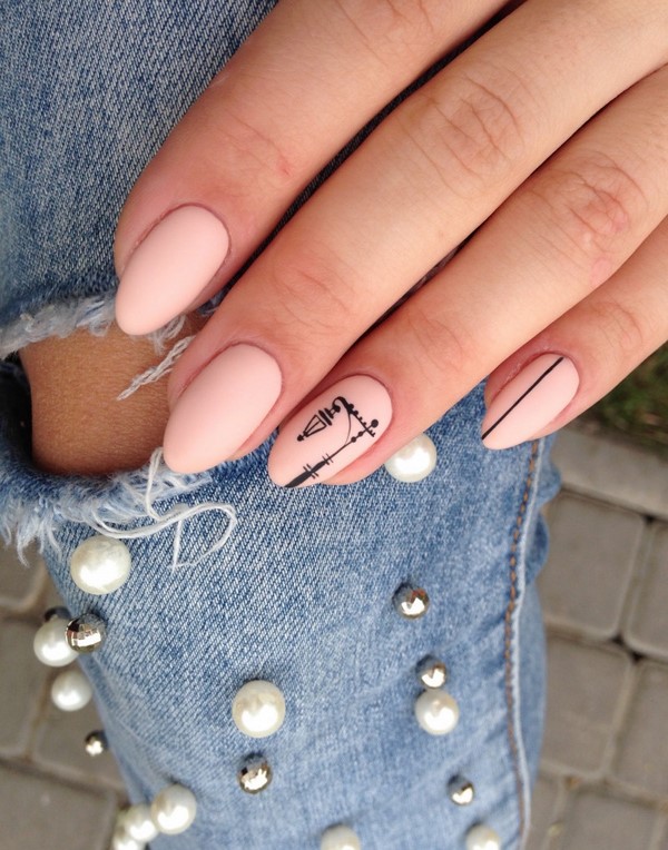 Manicure yang indah untuk kuku berbentuk almond 2024-2025: foto