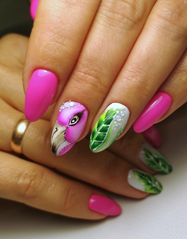 Manicure yang indah untuk kuku berbentuk almond 2024-2025: foto