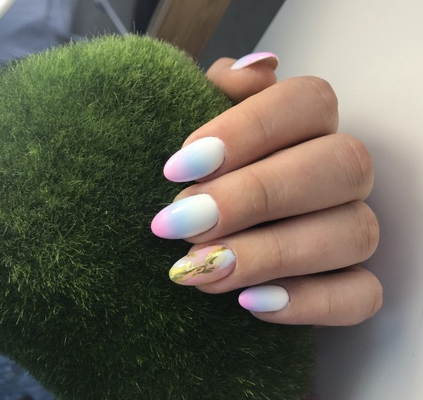 Manicure yang indah untuk kuku berbentuk almond 2024-2025: foto