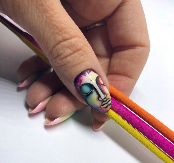 Manicure yang indah untuk kuku berbentuk almond 2024-2025: foto