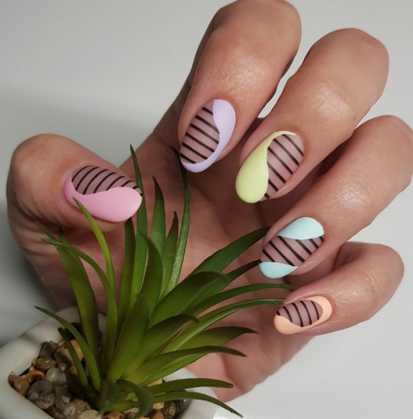 Manicure yang indah untuk kuku berbentuk almond 2024-2025: foto