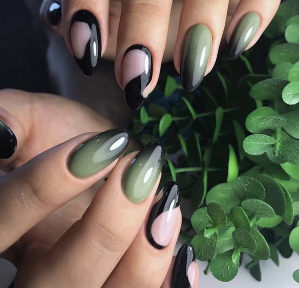 Manicure yang indah untuk kuku berbentuk almond 2024-2025: foto