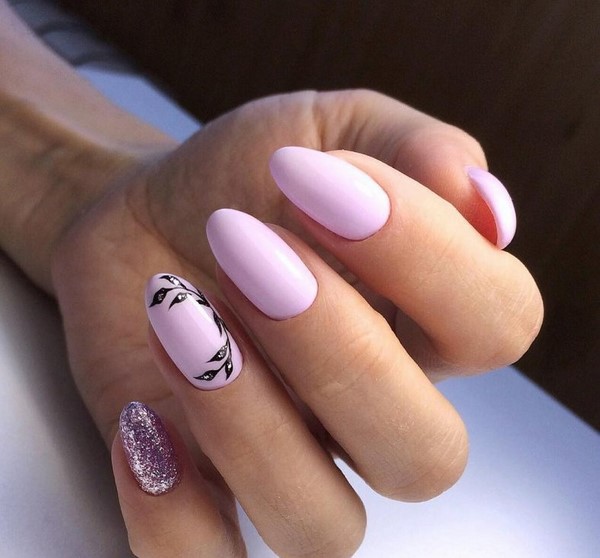 Manicure yang indah untuk kuku berbentuk almond 2024-2025: foto