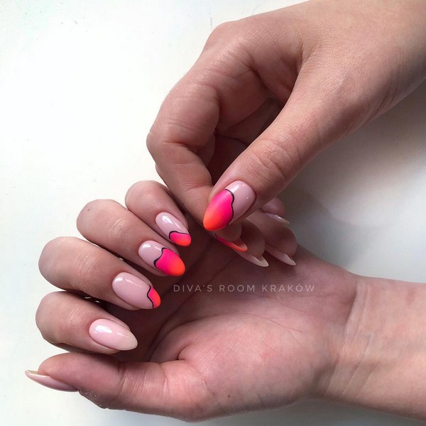 Manicure yang indah untuk kuku berbentuk almond 2024-2025: foto