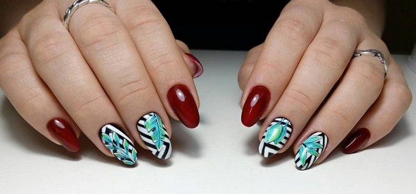 Manicure yang indah untuk kuku berbentuk almond 2024-2025: foto