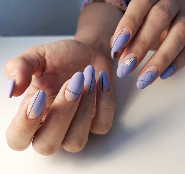 Manicure yang indah untuk kuku berbentuk almond 2024-2025: foto