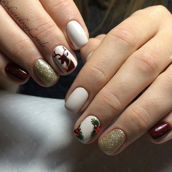 Manicure Tahun Baru Brilian 2024: contoh foto