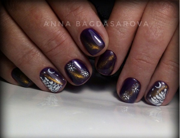 Manicure Tahun Baru Brilian 2024: contoh foto
