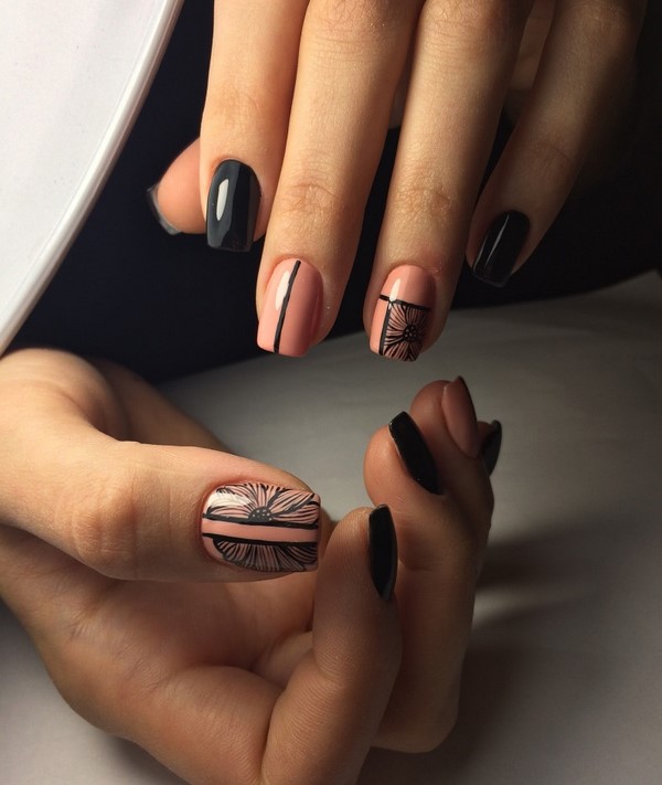 Manicure gelap bergaya 2024-2025 - trend terbaik dalam foto