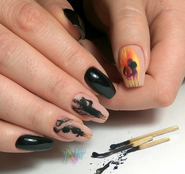 Manicure gelap bergaya 2024-2025 - trend terbaik dalam foto