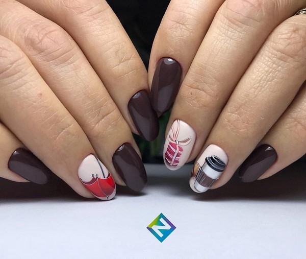 Manicure gelap bergaya 2024-2025 - trend terbaik dalam foto
