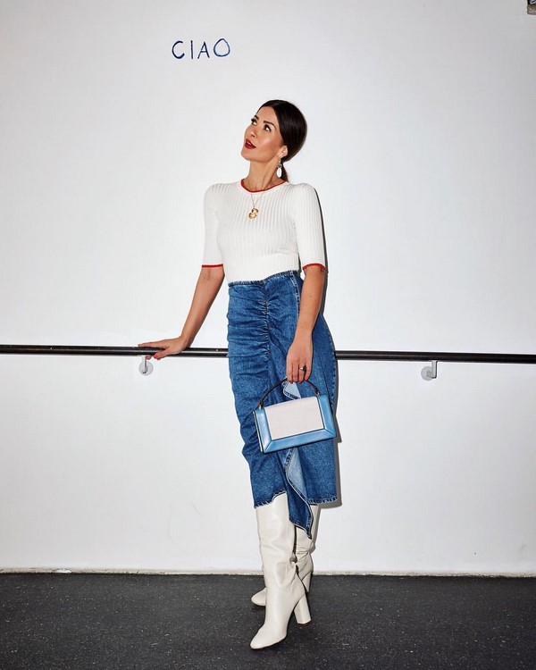 Rok denim yang menarik 2024-2025 - idea foto busur untuk setiap selera